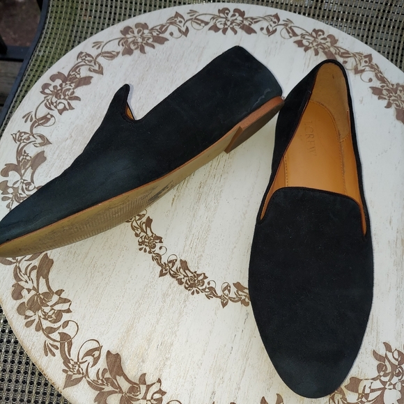 J. Crew Shoes - J crew suede black loafers 9.5